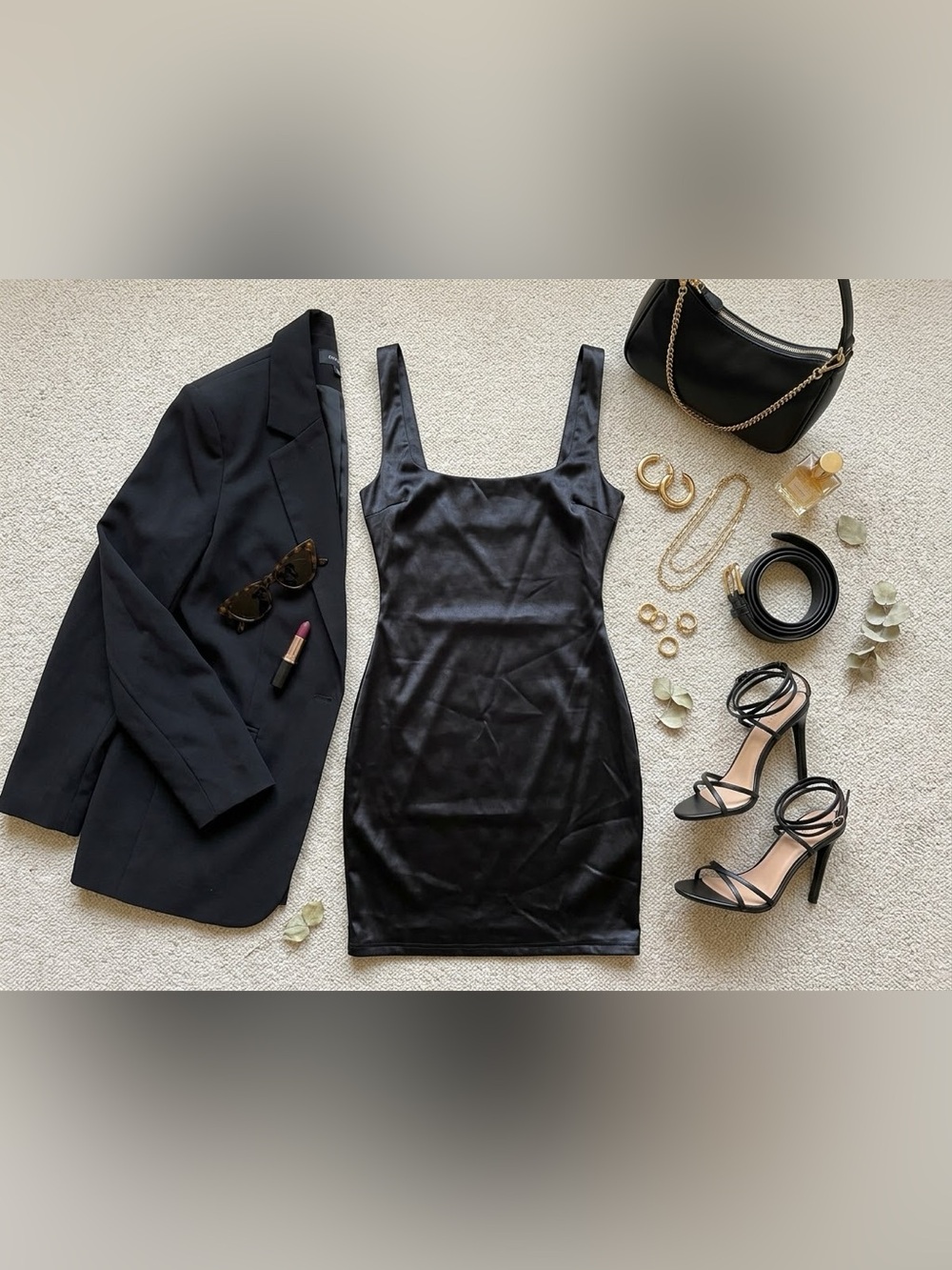 Source Unknown Black Bodycon Mini Dress Square Neck Sleeveless